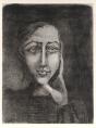 Franзoise - sur Fond Gris. Study of Franзoise - on a Grey Background., 1950
